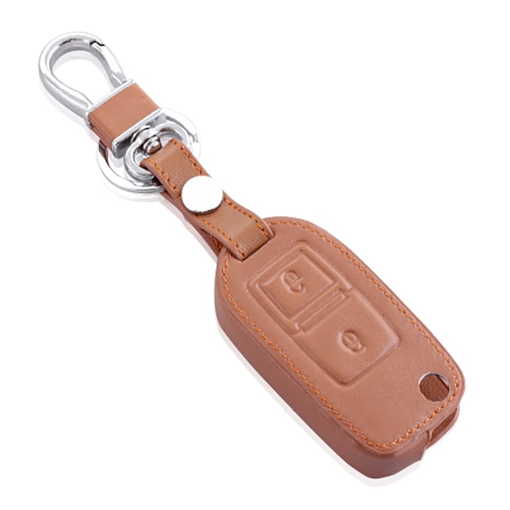 Husa cheie 2 butoane din piele ecologica pentru Volkswagen VW Amarok Polo Golf Mk4 Mk5 Bora Jetta bej