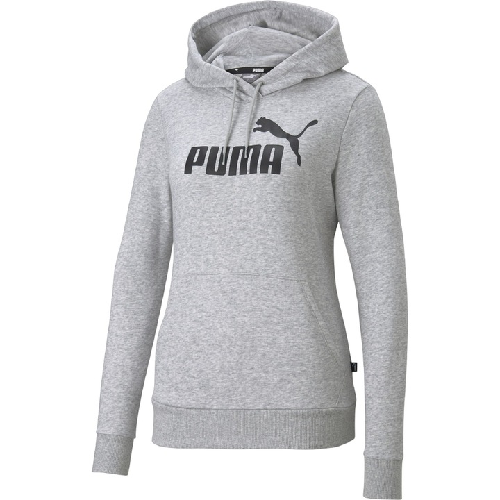 Puma női Essential logós kapucnis pulóver, Szürke