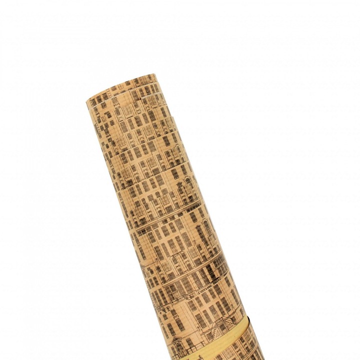 Hartie pentru ambalat cadouri Kraft Vintage 200x70 cm Buildings