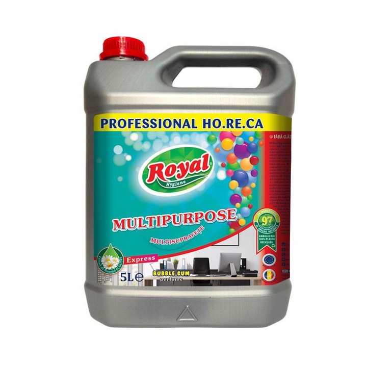 Többfelületű tisztítószer, Royal Hygiene, extra rágógumi illattal, 5 L