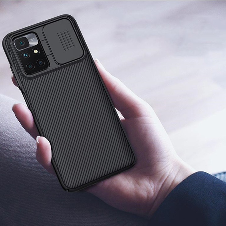 Fedél kameravédelemmel Xiaomi 10/10 Prime-hoz, Shield, Fedett Camera Anti Spy, Lencsevédő, Teljes védelem, Kiváló minőség, Fekete