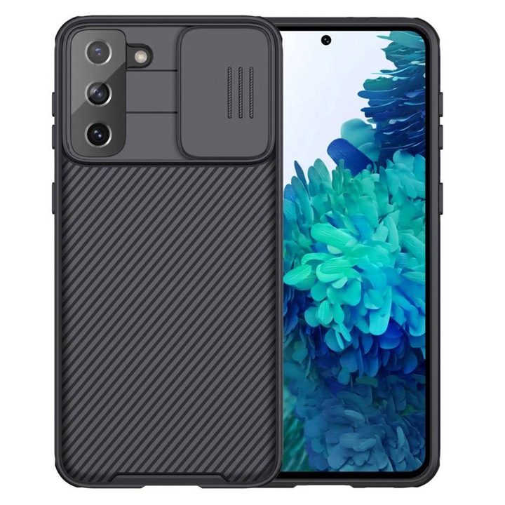 Husa cu protectie camera pentru Samsung Galaxy S21 FE, Shield, Camera Acoperita Anti Spy, Lens Cover, Negru