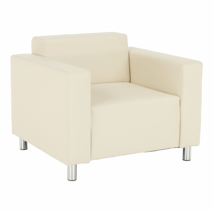 Homker bézs ökológiai bőr fotel 89x78x63 cm