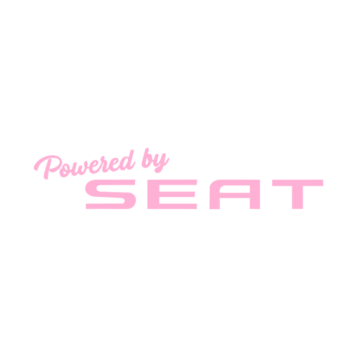 Sticker auto ''Powered by seat'', 18x6 cm, Roz