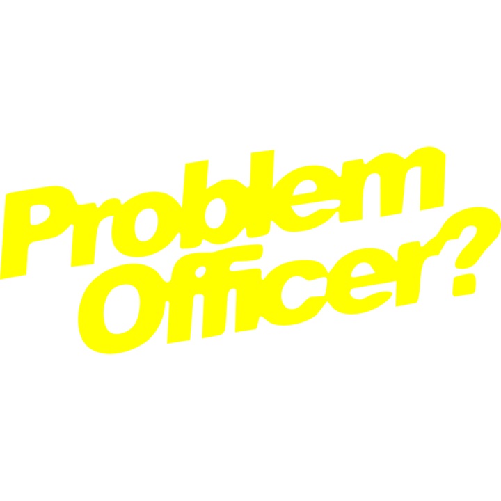 Sticker auto ''Problem officer'', 20x8 cm, Galben