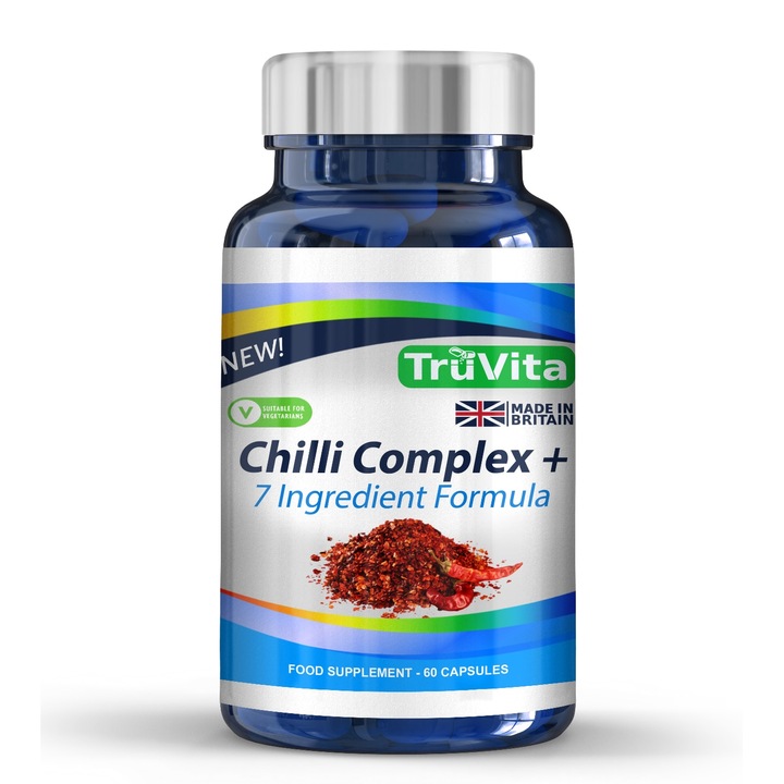 Chilli Complex+ TruVita Arzator de grasimi natural cu 7 ingrediente 60 de capsule pentru slabit premium