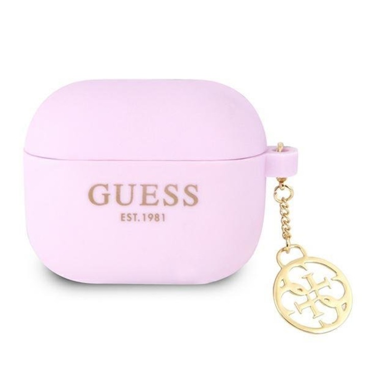 Carcasa Guess GUA3LSC4EU Silicone Charm 4G compatibila cu Apple AirPods 3 Mov
