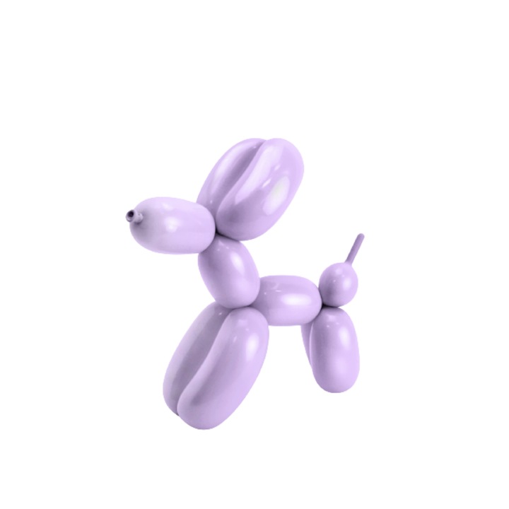 Комплект моделиращи балони, пастел, 130 см, 6 цвята, 30 части, включително минипомпа за надуване