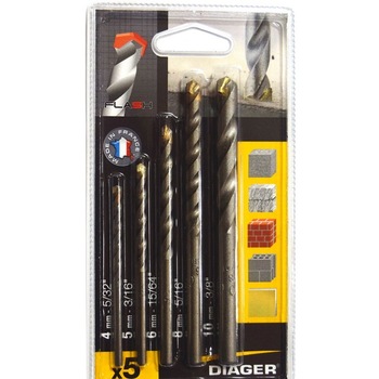 Trusa de burghie Diager, cu coada cilindrica, 4-10, 5 piese Trusa de burghie Diager, cu coada cilindrica, 4-10, 5 piese