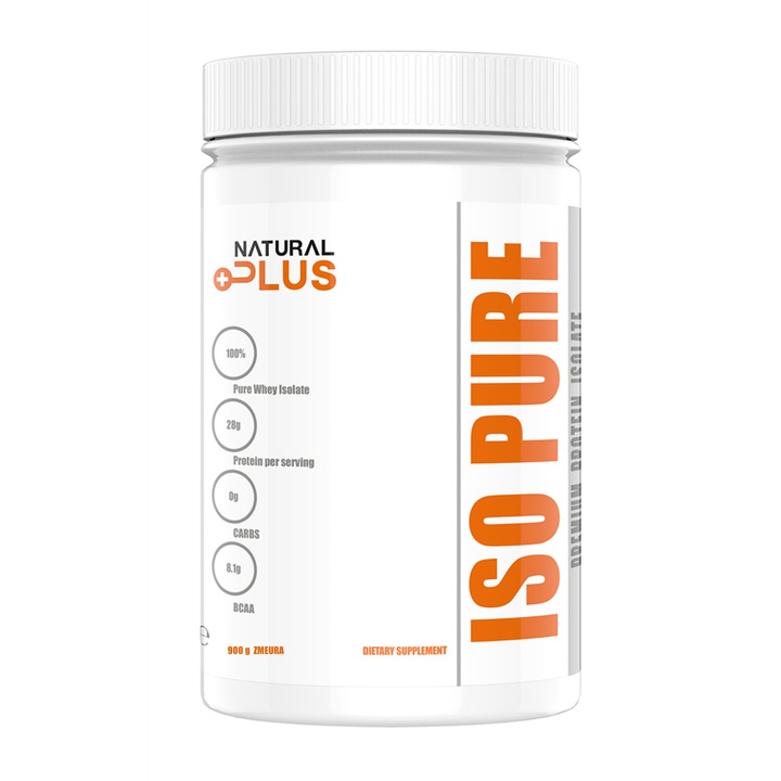 Iso Pure Protein Natural Plus, 900 g, zmeura