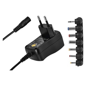 Alimentator universal de la 230V la 3-12V, 7 mufe, 600mA Alimentator universal de la 230V la 3-12V, 7 mufe, 600mA