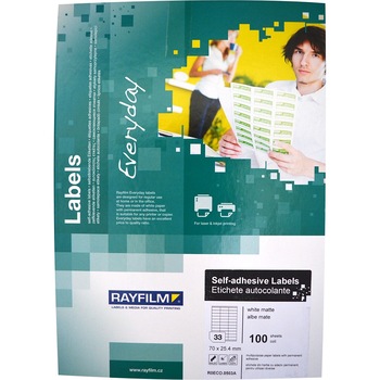 Etichete autoadezive alb mat Rayfilm, gama Everyday, 33buc/A4 100coli/top, dimensiuni 70x25.4mm Etichete autoadezive alb mat Rayfilm, gama Everyday, 33buc/A4 100coli/top, dimensiuni 70x25.4mm