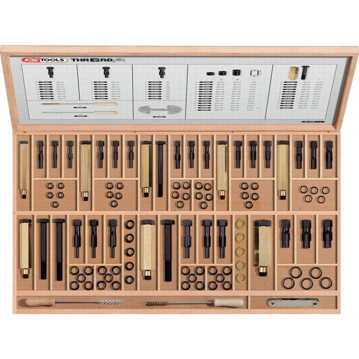 Set pentru repart filete bujii, KS TOOLS, 112 piese