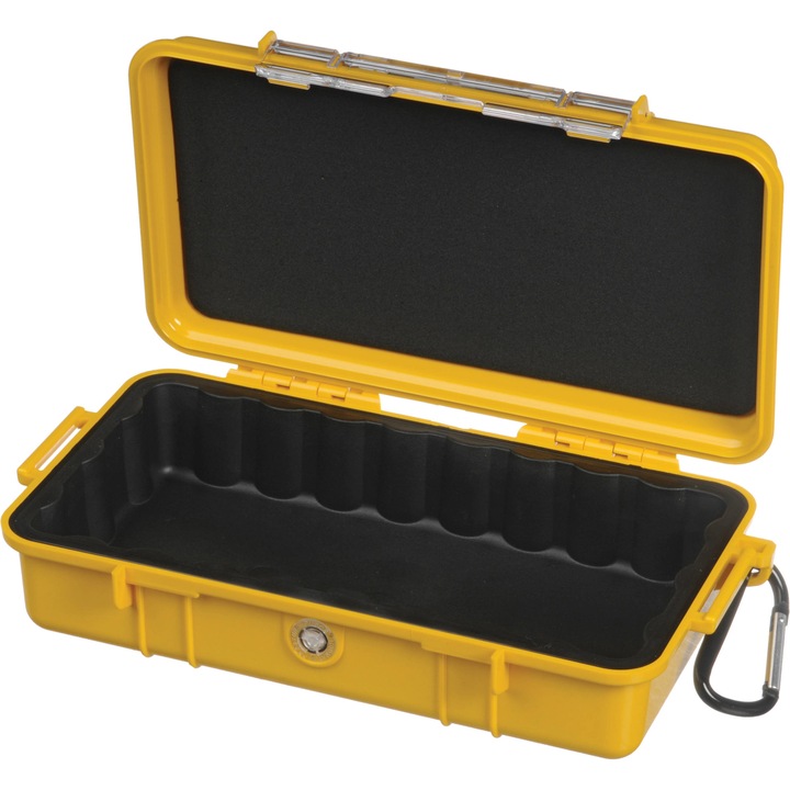 Peli MicroCase™ 1060 защитен калъф, потопяем IP67, жълт с черна вътрешност, еквивалентен на Pelican 1060