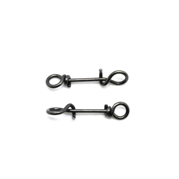 Set 10buc agrafe Kamatsu Easy-Lock Snap K-3504, marimea 1, rezistenta 12kg, Black Nickel