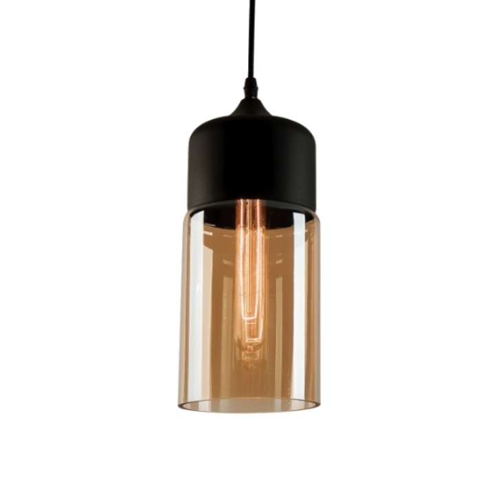 Pendul ZAMBELIS LIGHTS, E27, Sticla, Negru