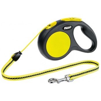 Lesa Flexi New Neon Snur M 5 m/20 kg Galben Neon 20912 Lesa Flexi New Neon Snur M 5 m/20 kg Galben Neon 20912