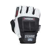 Manusi Fitness Power System PS-2300, Alb/Negru, Marimea M, Piele 60%