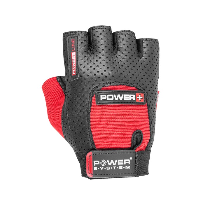 Power System Fitness Power PLUS Edzőkesztyű, PS-2500, Anatómiai forma, XXL, Fekete-Piros