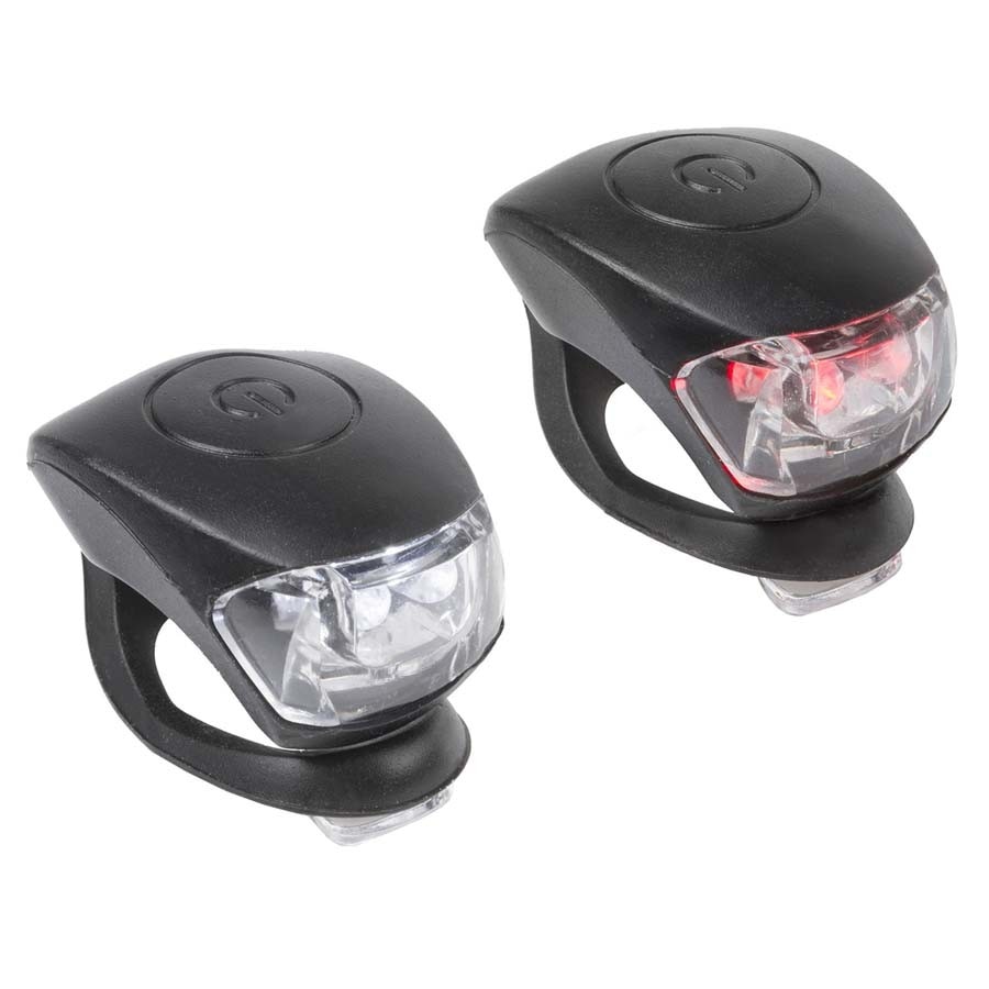 Set flash alb/rosu M-Wave ,COBRA IV,Cu baterii, Negru