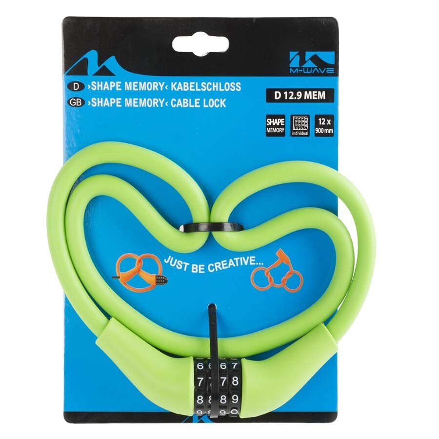 Antifurt cu cifru M-Wave 12 x 900 mm D 12.9 MEM , Verde