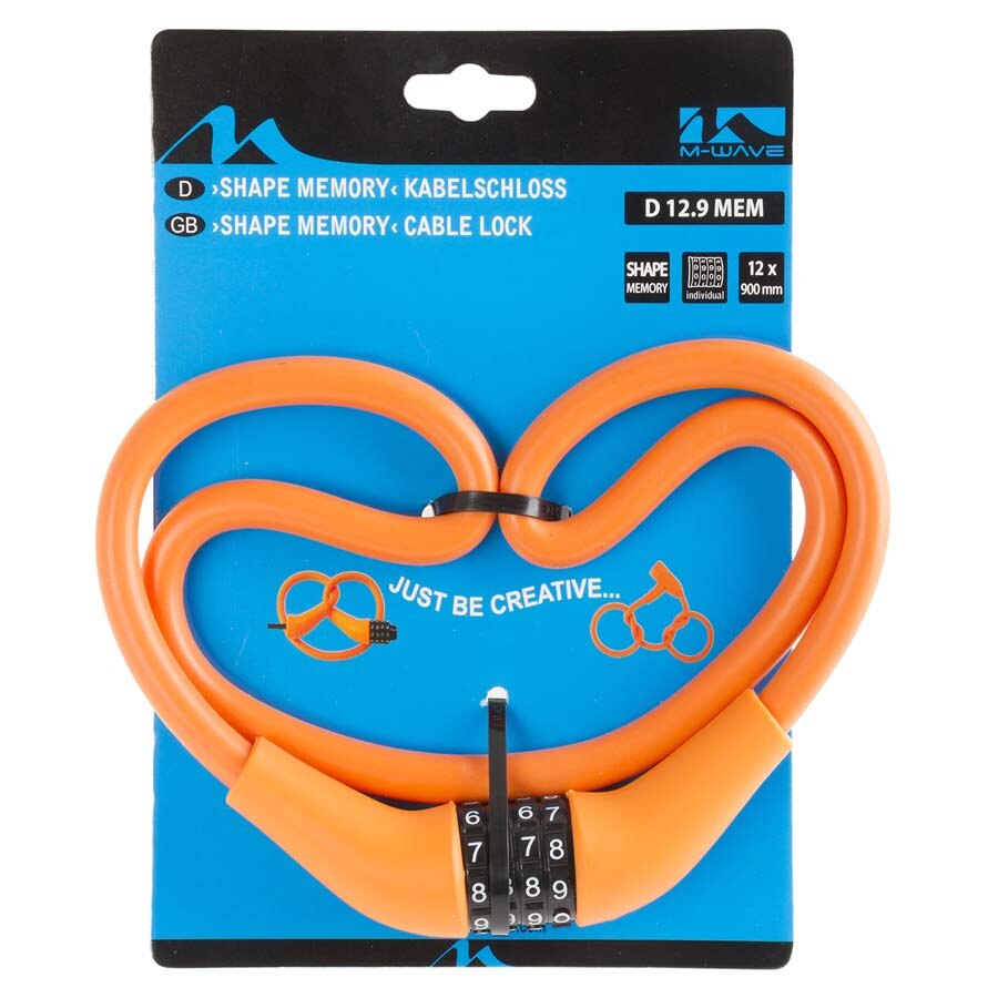 Antifurt cu cifru M-Wave 12 x 900 mm D 12.9 MEM , Orange