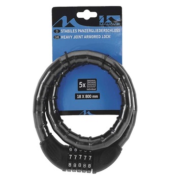 Antifurt cu cifru M-Wave , 18 x 800 mm , 5 D Antifurt cu cifru M-Wave , 18 x 800 mm , 5 D