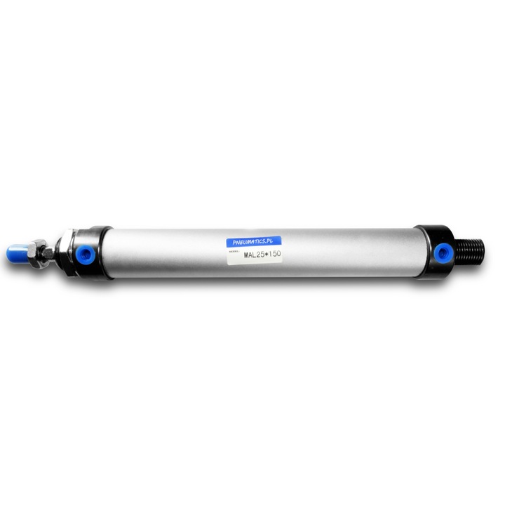 Cilindru pneumatic de actionare HPControl, Aliaj de aluminiu, MAL 25x150 mm, Argintiu