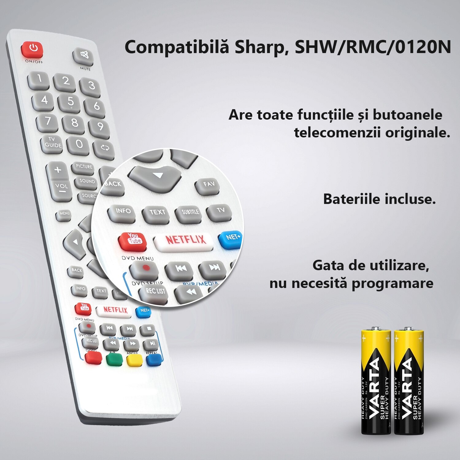 Télécommande De Remplacement Pour Téléviseurs SHARP - Compatible Avec Plusieurs Modèles (SHW/RMC/0147N, B50GL4260E, 55FN2EA, Etc.)