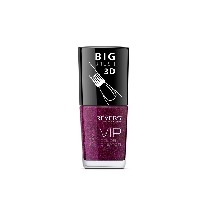 Lac de unghii Vip, 3D, Revers, nuante texturate, 12 ml, Nr 091, mov inchis