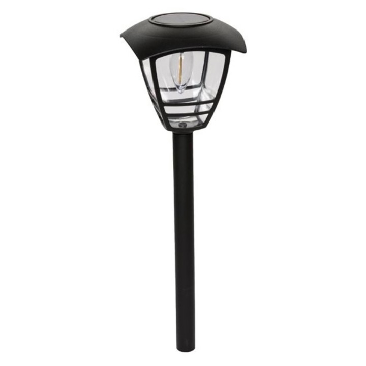Соларна лампа, За градината, 10 лумена, Топла светлина, Черна, 44 см
