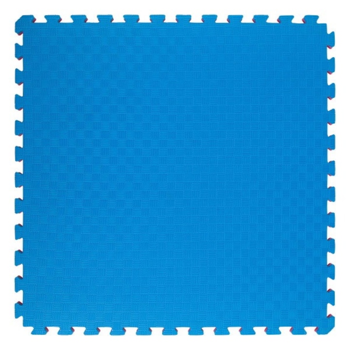 Saltea Tatami Puzzle Total Sport 2 cm, Rosu/Albastru, 1x1 m