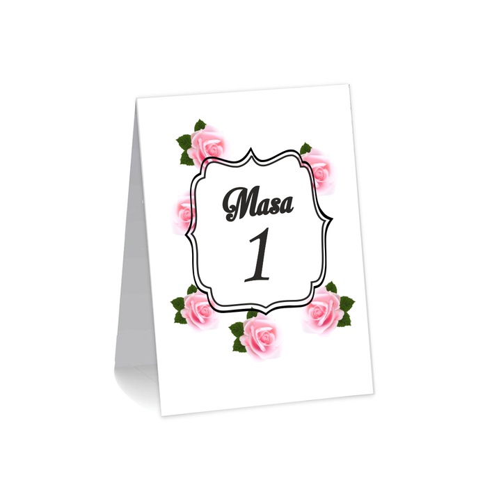 Numar de masa, Nunta, Model NRN8, Carton, Alb