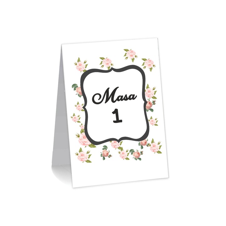 Numar de masa, Nunta, Model NRN5, Carton, Alb