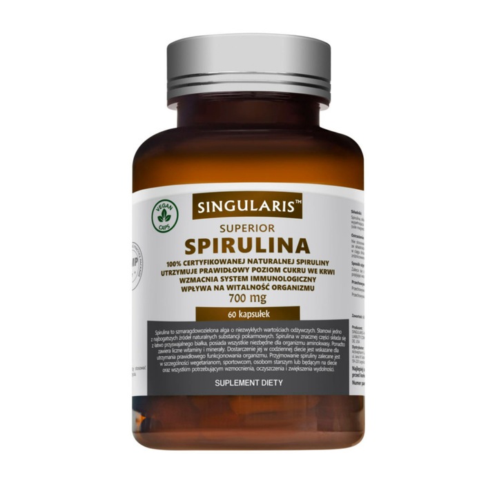 Supliment alimentar, Singularis, Spirulina 700 mg, 60 capsule