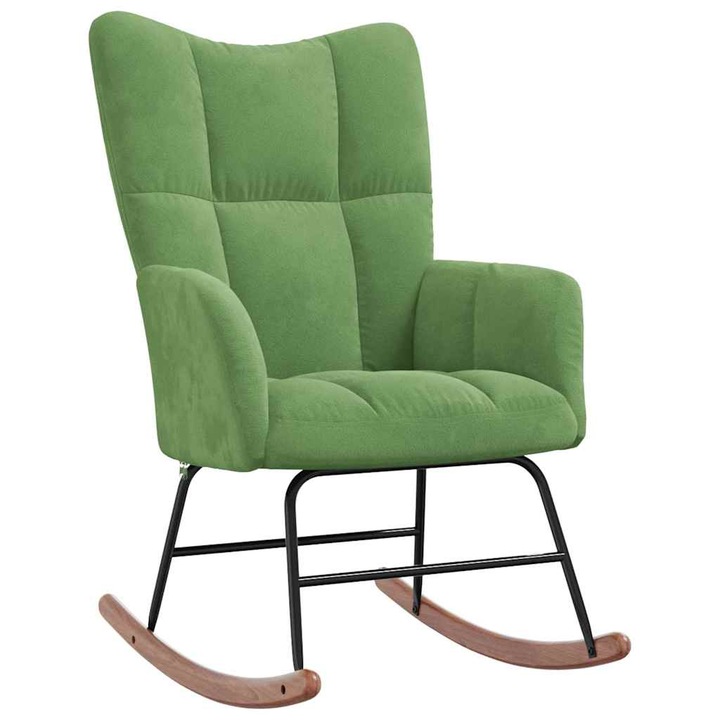 Scaun balansoar vidaXL, Catifea, Verde, 61 × 78 × 98 cm, 8.45 kg