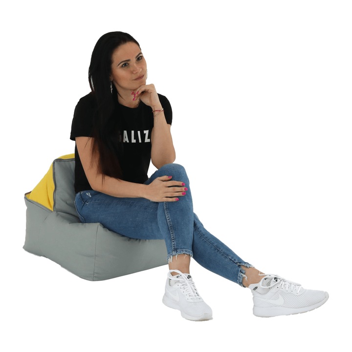 Fotoliu tip sac textil gri Alimor 50x50x25 cm