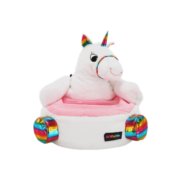 Fotoliu tip sac pentru copii, in forma de unicorn, multicolor, 50x45 cm, Bortis