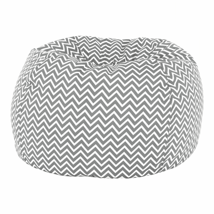 Фотьойл Puf DacEnergy©, изработен от текстилен материал, пълнен с полистиролни топчета, 60x50x60 см, зиг-заг модел, бял и сив