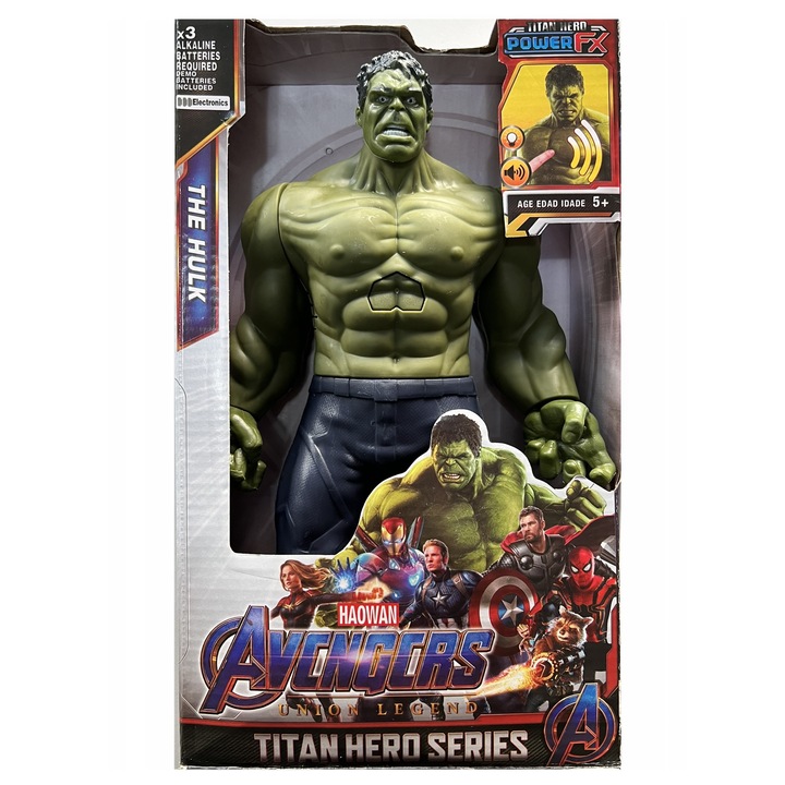 Bosszúállók figura hang- és fényeffektusokkal, 30 cm, Hulk