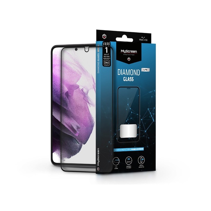Стъклен протектор за Samsung G996F Galaxy S21+ - MyScreen Protector Diamond Glass Lite Edge2.5D - черен