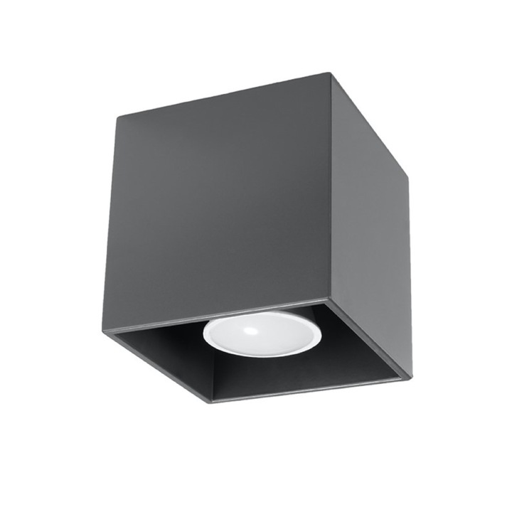 Lampa de tavan Quad antracit aluminiu 1 bec patrat modern de interior