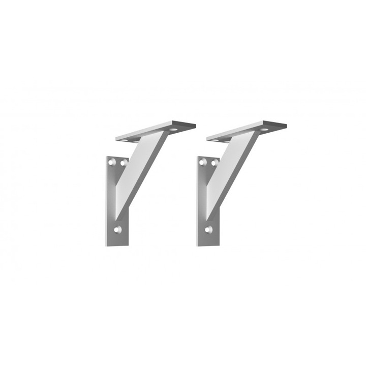 2 db-os Polctartó WALU120S, Modern, Matt, Alumínium, Ezüst
