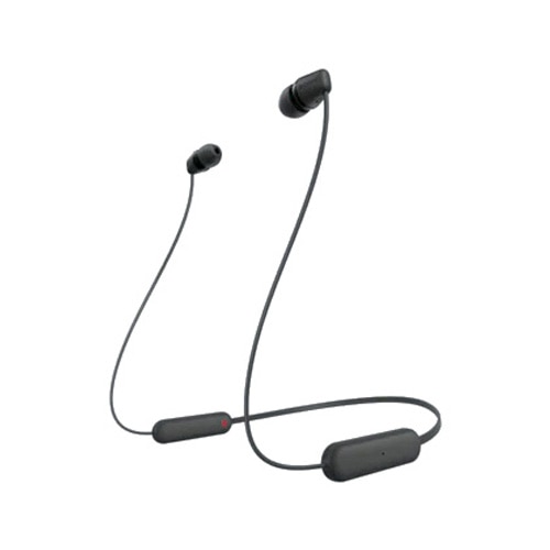 Casti In-Ear Sony WI-C100B, Wireless, Bluetooth, IPX4, Microfon, Fast pair, Autonomie 25 ore, Negru