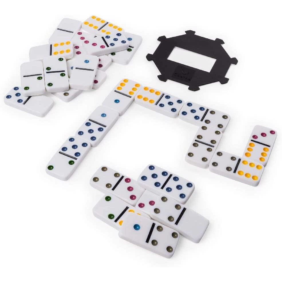 Spin Master Domino Deluxe - Jeu Classique 28 Pions Double 6 En Boîte Bois