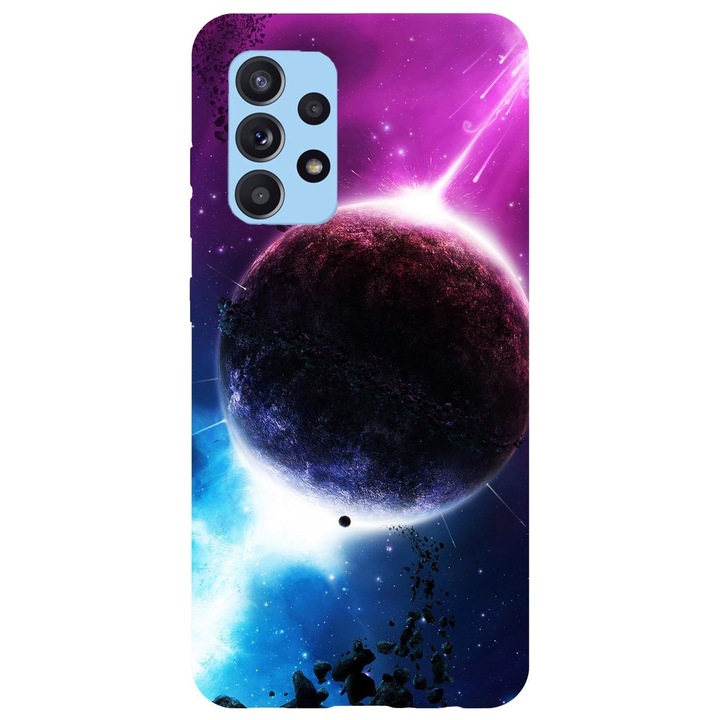 Husa compatibila cu Samsung Galaxy A22 5G model Purple Planet, Silicon, TPU, Viceversa