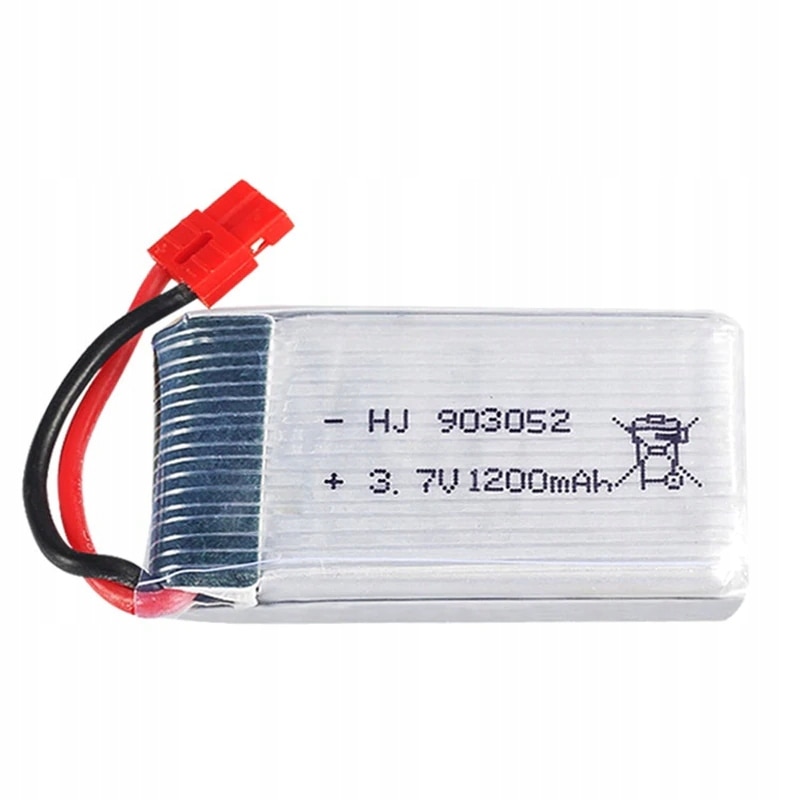 Batterie Li-Po Syma HC 3,7 V 1200 MAh 1S – Adaptateur Molex 2P – Compatible X5HC, X5HW, X5C, M18, U45
