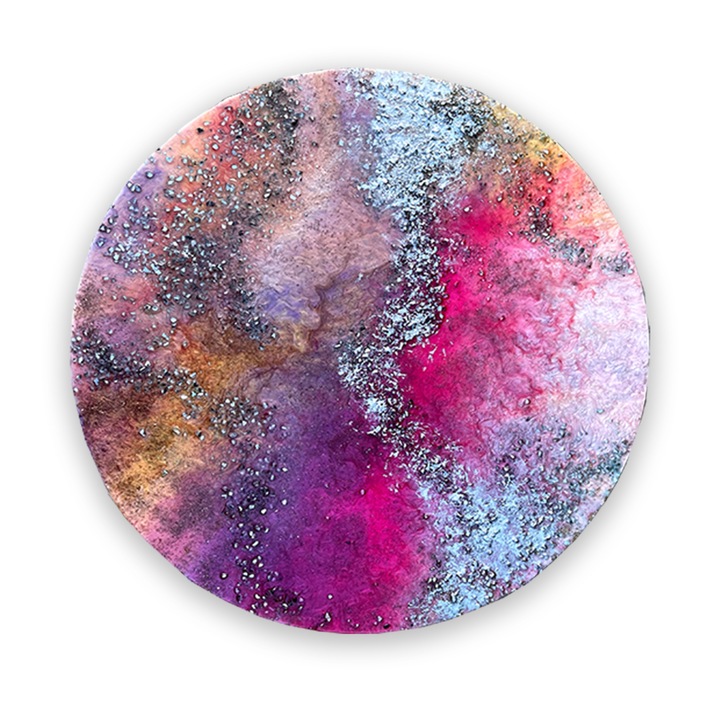 Tablou Monaco, Handmade in rasina epoxidica, unicat, diametru 50 cm, L'Art