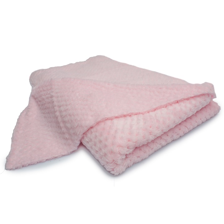 Tricot de plus, tip Ricky Ananas, culoare Roz deschis, 50 x 160 cm