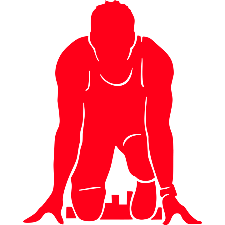 Sticker auto ''Atlet'', 20x7 cm, Rosu